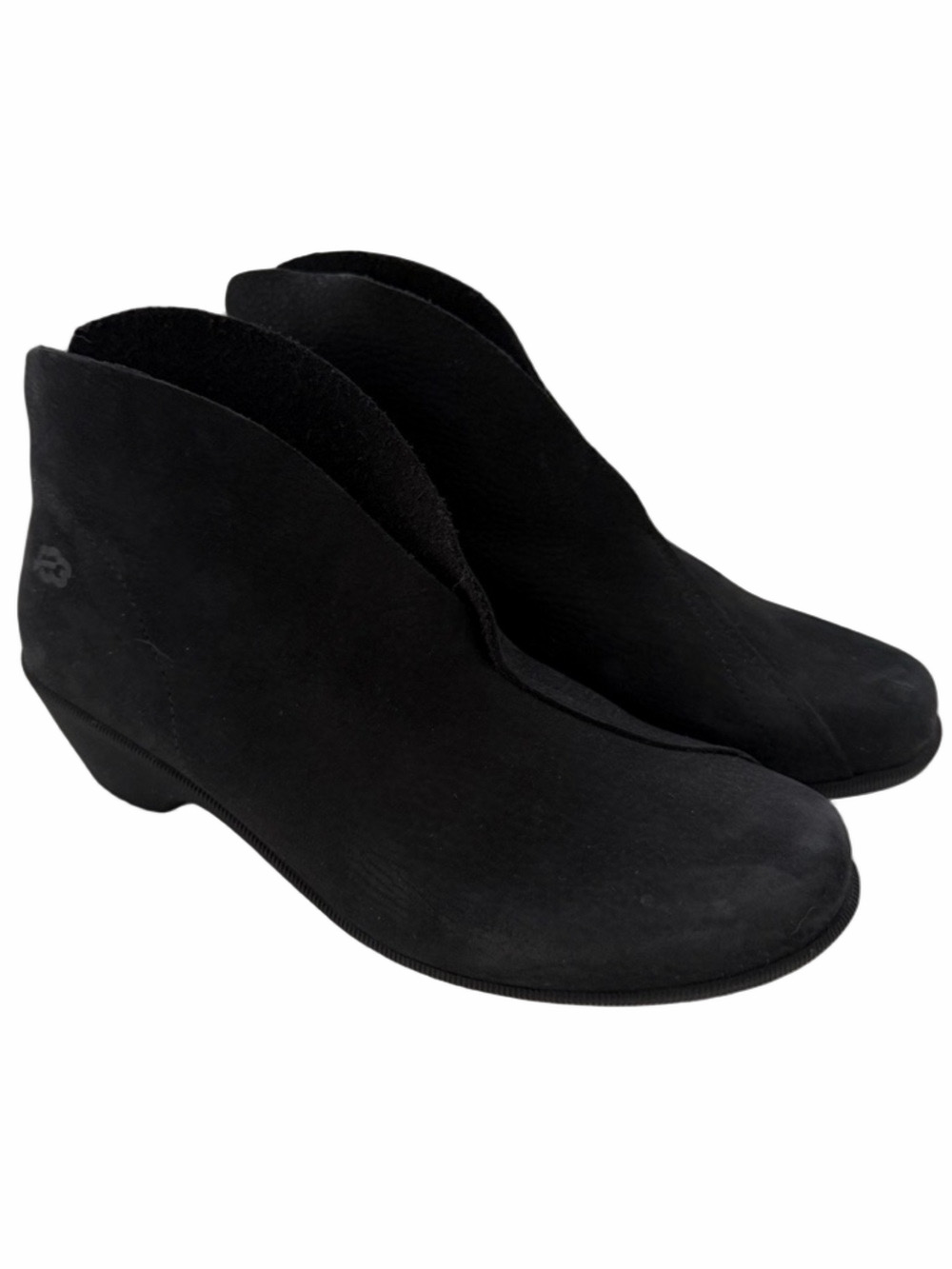 Loints of Holland Muze Black Leather V-Cut Ankle Boots Size EU 38 US 7 Mantgum